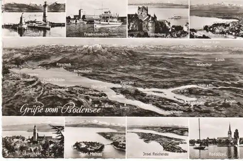 Bodensee Panoramakarte mit Anlieger-Orten ngl B8142