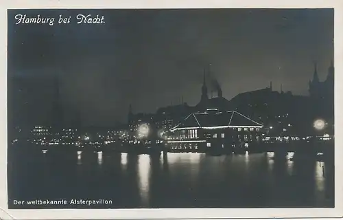 Hamburg Alsterpavillon bei Nacht gl1929 124.933
