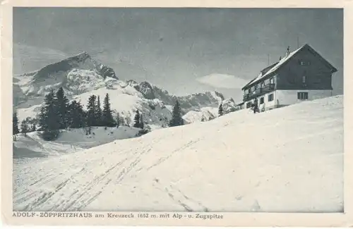 Adolf-Zöppritz-Haus am Kreuzeck im Schnee gl1920 B7925