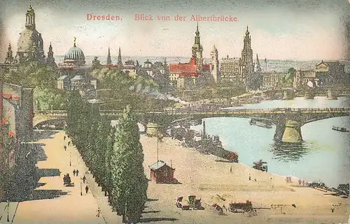 Dresden Blick von der Albertbrücke gl1910 127.335