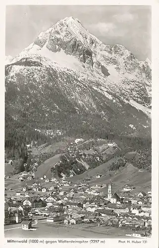 Mittenwald gegen Wettersteinspitze gl1952 125.977