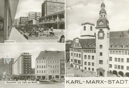 Karl-Marx-Stadt Rosenhof und Markt gl198? 127.730