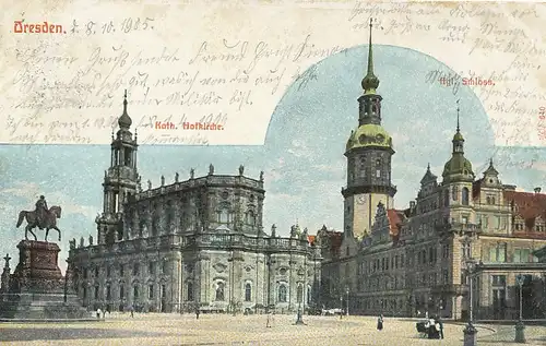 Dresden Hofkirche und Schloss gl1905 127.327