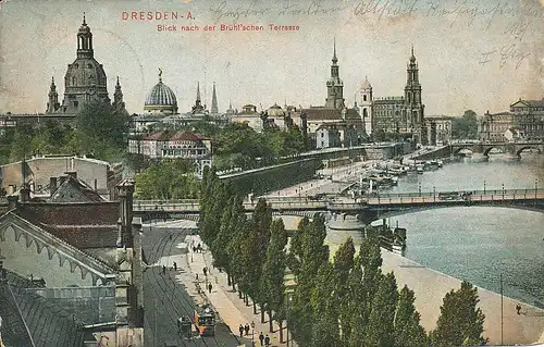 Dresden Blick Brühlsche Terrasse gl1906 127.313