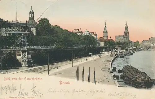 Dresden Blick von der Carolabrücke gl1910 127.323