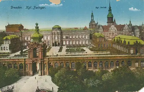 Dresden Zwinger und Schloss gl1930 127.375