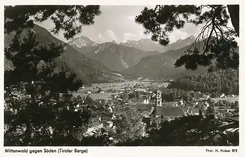Mittenwald gegen Süden (Tiroler Berge) ngl 126.160