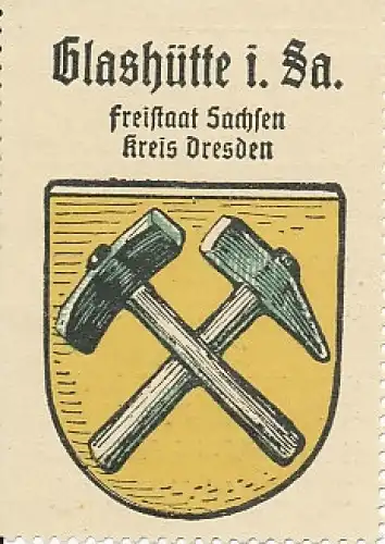 (Brief-)Marke Glashütte mit Wappen 127.555