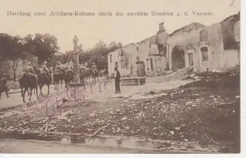 Domêvre Durchzug Artillerie-Kolonne feldpgl1914 200.897