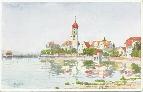 Wasserburg a.B. Panorama KünstlerAK feldpgl1918 126.520