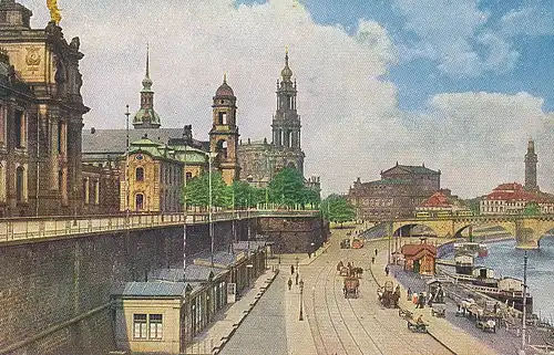 Dresden Terrasse Hofkirche und Oper ngl 127.349