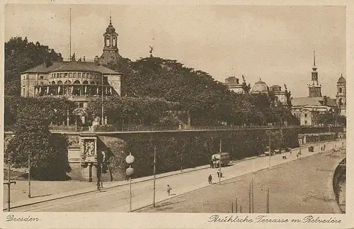 Dresden Brühlsche Terrasse mit Belvedere gl1928 127.361