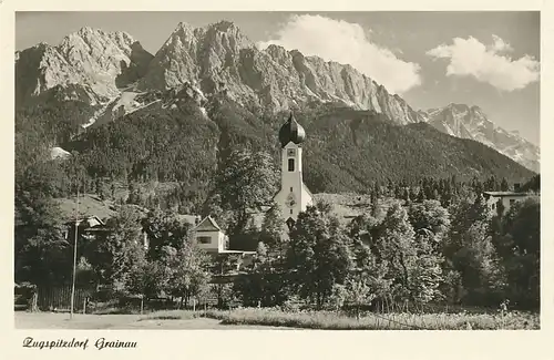 Zugspitzdorf Grainau Blick zur Kirche ngl 128.316