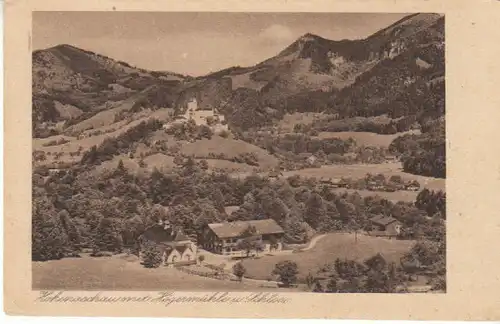 Hohenaschau mit Högermühle und Schloß ngl B7926