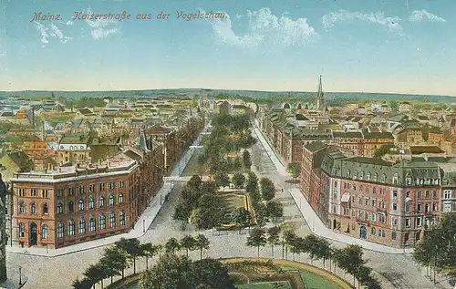 Mainz Kaiserstraße aus der Vogelschau feldpngl 130.697