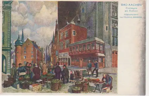 Bad Aachen Postwagen am Rathaus gl1930 99.221