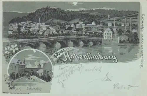 Hohenlimburg Silberlitho Schlosshof Total gl1899 99.793