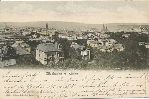 Wiesbaden Panorama von Süden gl1905 130.275