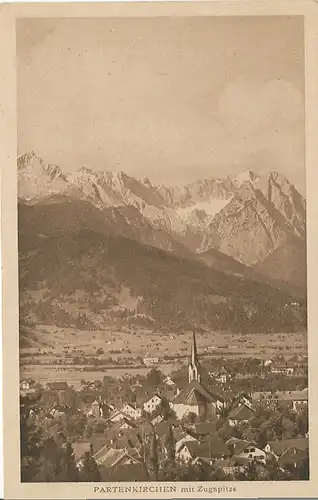 Partenkirchen Panorama mit Zugspitze ngl 128.127