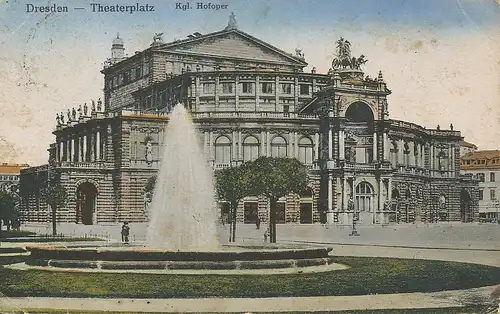 Dresden Theaterplatz mit Hofoper gl1918 127.322