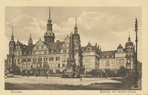 Dresden Schloss mit Wettin-Säule gl1933 127.332