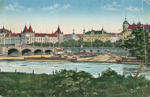 Dresden Sachsenplatz und Elbkaserne feldpgl1917 127.362