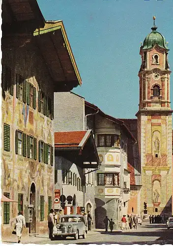 Mittenwald Dorfstraße Neunerhaus Pfarrkirche ngl C1353