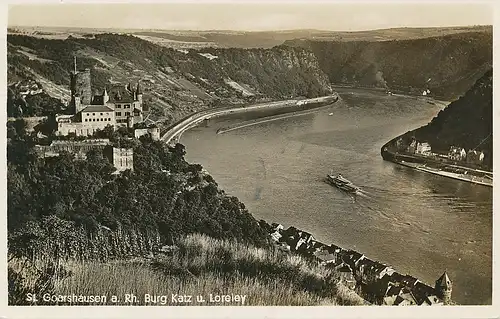 St. Goarshausen Burg Katz und Loreley gl1938 133.861