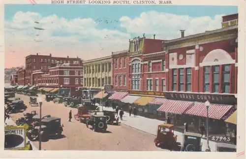 Clinton, Mass. High Street Looking South gl1936 204.500