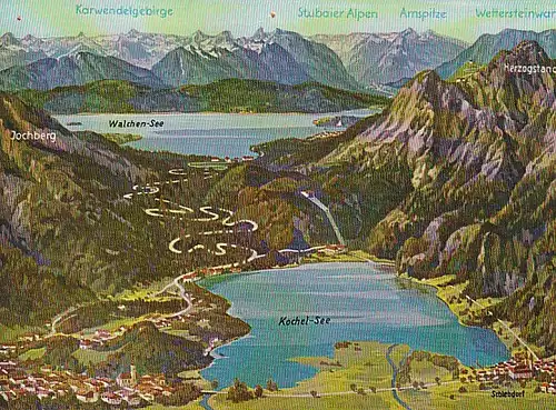 Karwendel Walchensee Kochelsee Panorama ngl B8553