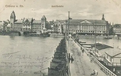 Koblenz Schiffbrücke feldpgl1915 133.992