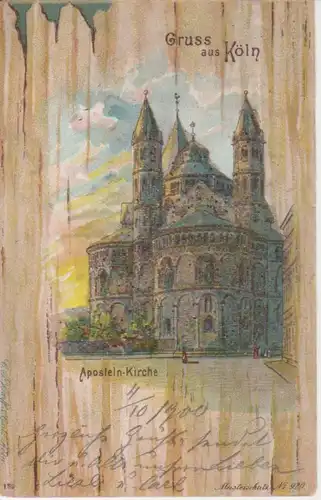 Köln Aposteln-Kirche Glitzerkarte gl1900 202.005