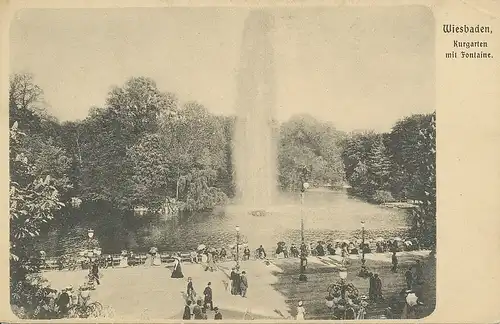 Wiesbaden Kurgarten mit Fontaine ngl 130.218