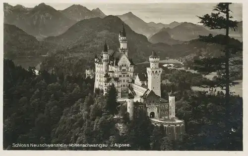 Schloss Neuschwanstein m. Hohenschwangau gl1932 136.231