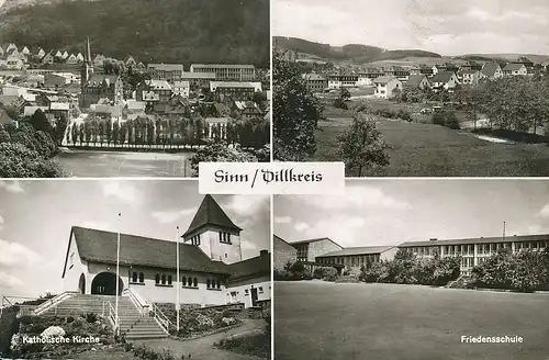 Sinn im Dillkreis Schule Kirche Panorama ngl 132.408