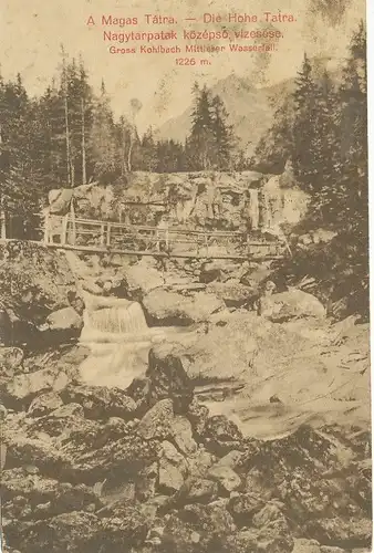 Die Hohe Tatra Groß Kohlbach Wasserfall gl1914 130.039