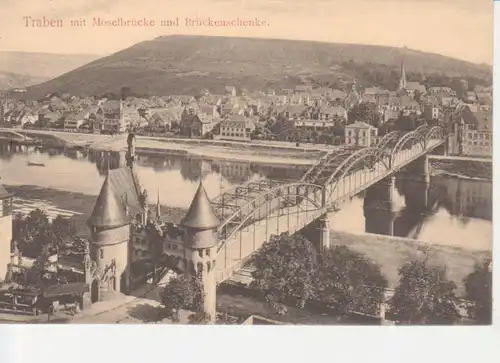 Traben mit Moselbrücke und Brückenschenke ngl 99.617