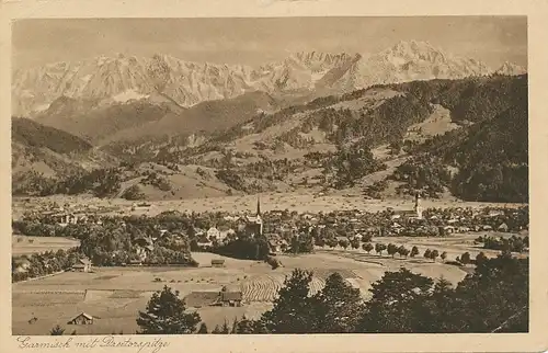 Garmisch Panorama mit Dreitorspitze gl1925 128.247