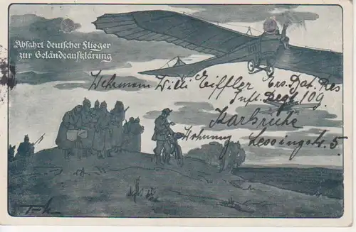 Deutsche Flieger Geländeaufklärung feldpgl1915 201.334