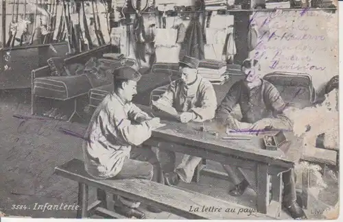 Infanterie: La lettre au pays feldpgl1914 201.451