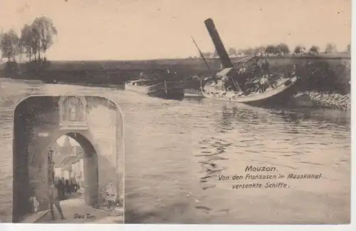 Mouzon Versenkte Schiffe Maaskanal feldpgl1916 201.167