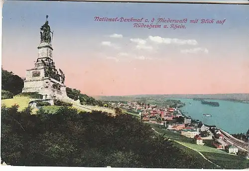 Nationaldenkmal Niederwald Rüdesheim feldpgl1918 B9947