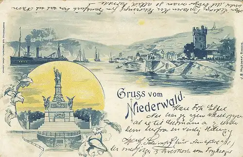 Nationaldenkmal auf dem Niederwald Litho gl1900 130.934