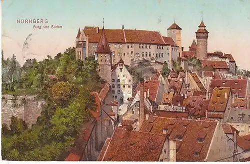 Nürnberg Burg von Süden gl1910 C1908