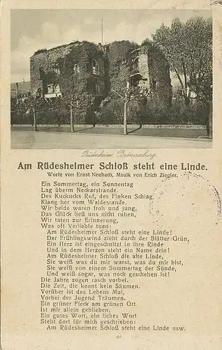 Rüdesheim Brömserburg Gedicht gl1930 130.259