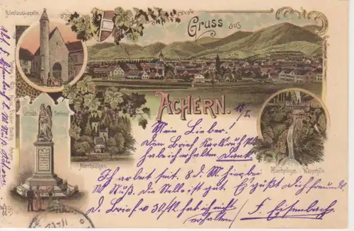 Achern i.B. Litho Kapelle Panorama gl1897 206.609