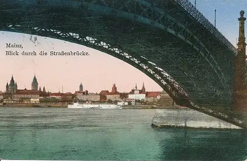 Mainz Blick durch die Straßenbrücke gl1930 130.703