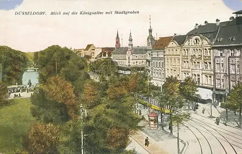 Düsseldorf Königsallee mit Stadtgraben ngl 132.738