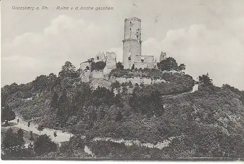 Godesberg a.Rh. Ruine v.d.Kirche gesehen ngl C2088