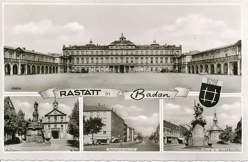 Rastatt Bahnhofstr. Rathaus Schloss gl1962 134.324